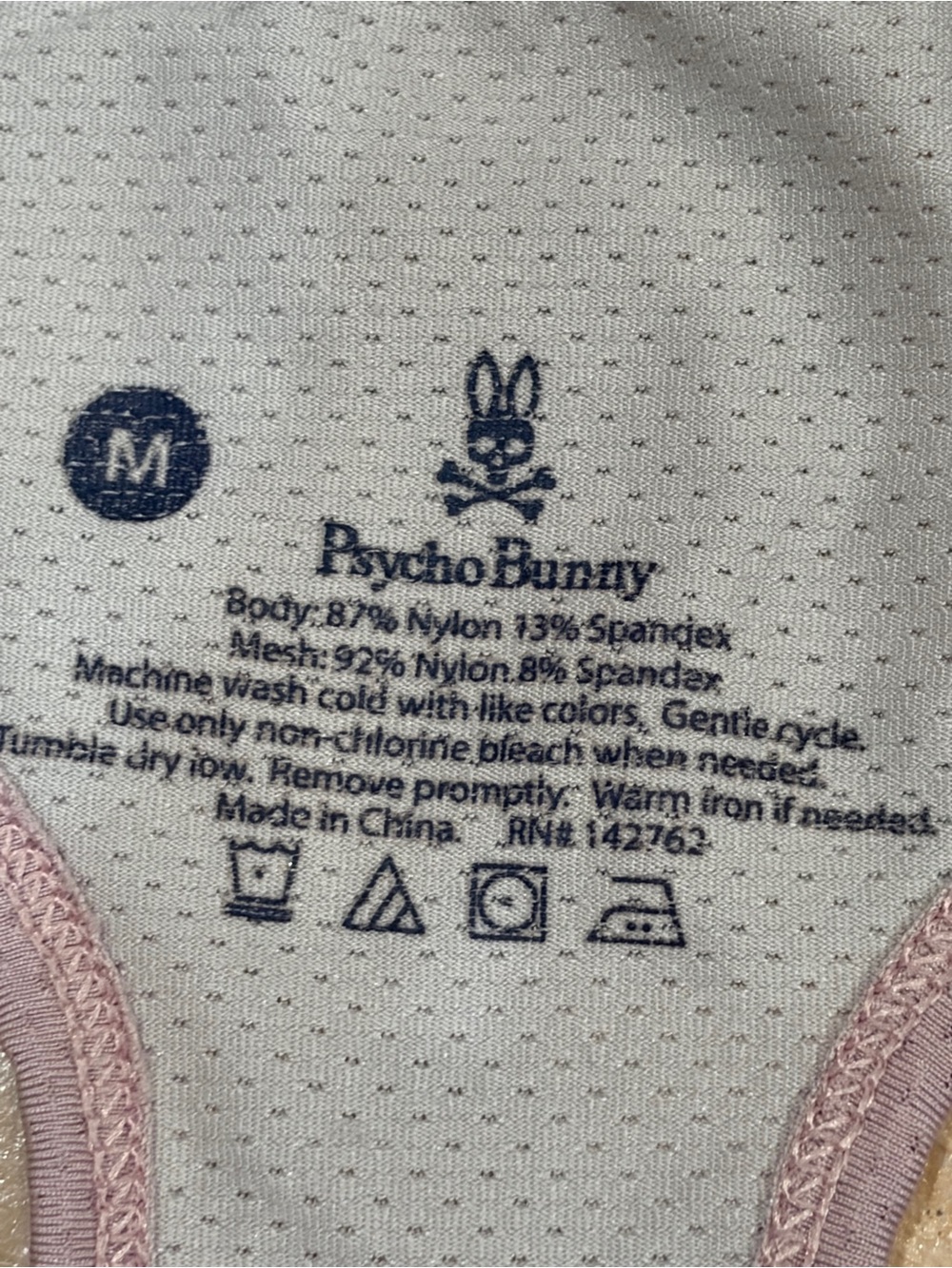 Psycho Bunny Sports Bra M Black Pink Gray Racerback Medium Support Stretch RARE - Picture 6 of 6